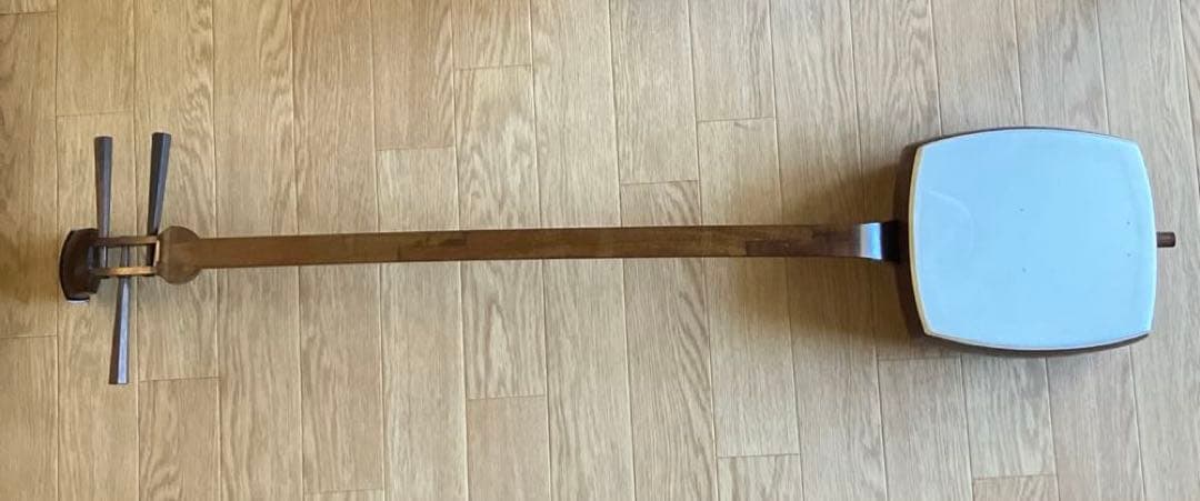 長唄・小唄三味線 銀細 綾杉洞 桑棹 かんべり修理済み 革両面張替済み