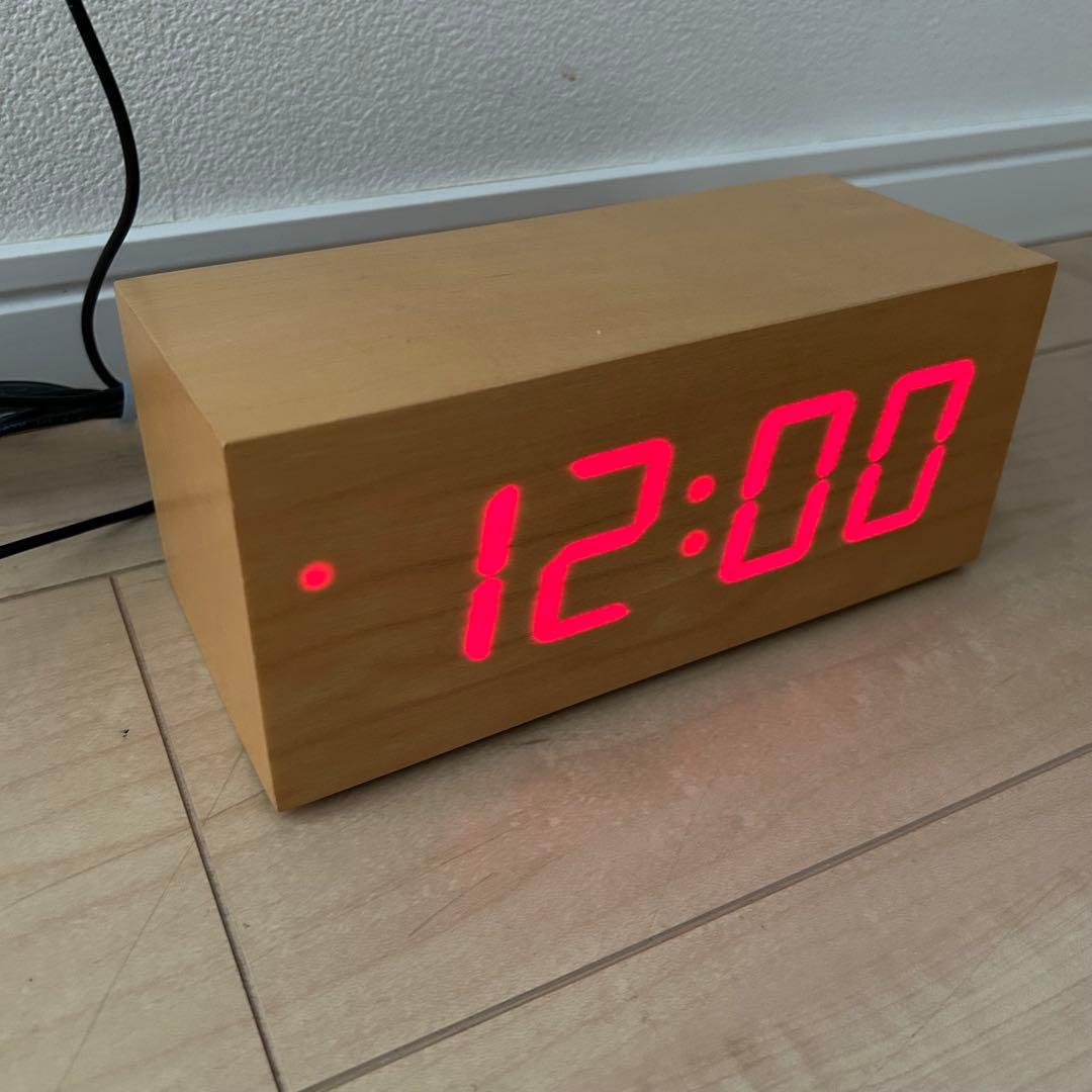 toca classic 天然木突板　デジタル置時計