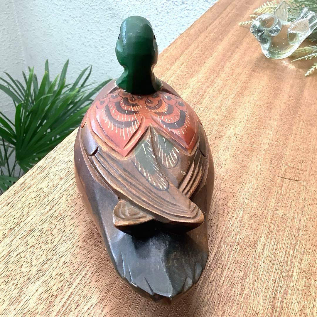 民藝　裕仁作　木彫り　真鴨・デコイ　インテリアオブジェ