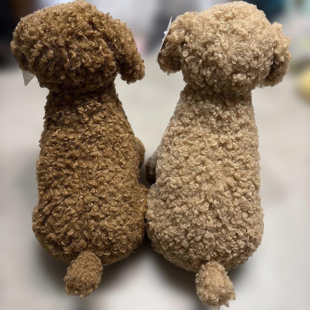 約実物大　トイプードル　茶色とベージュ　ぬいぐるみ　2体