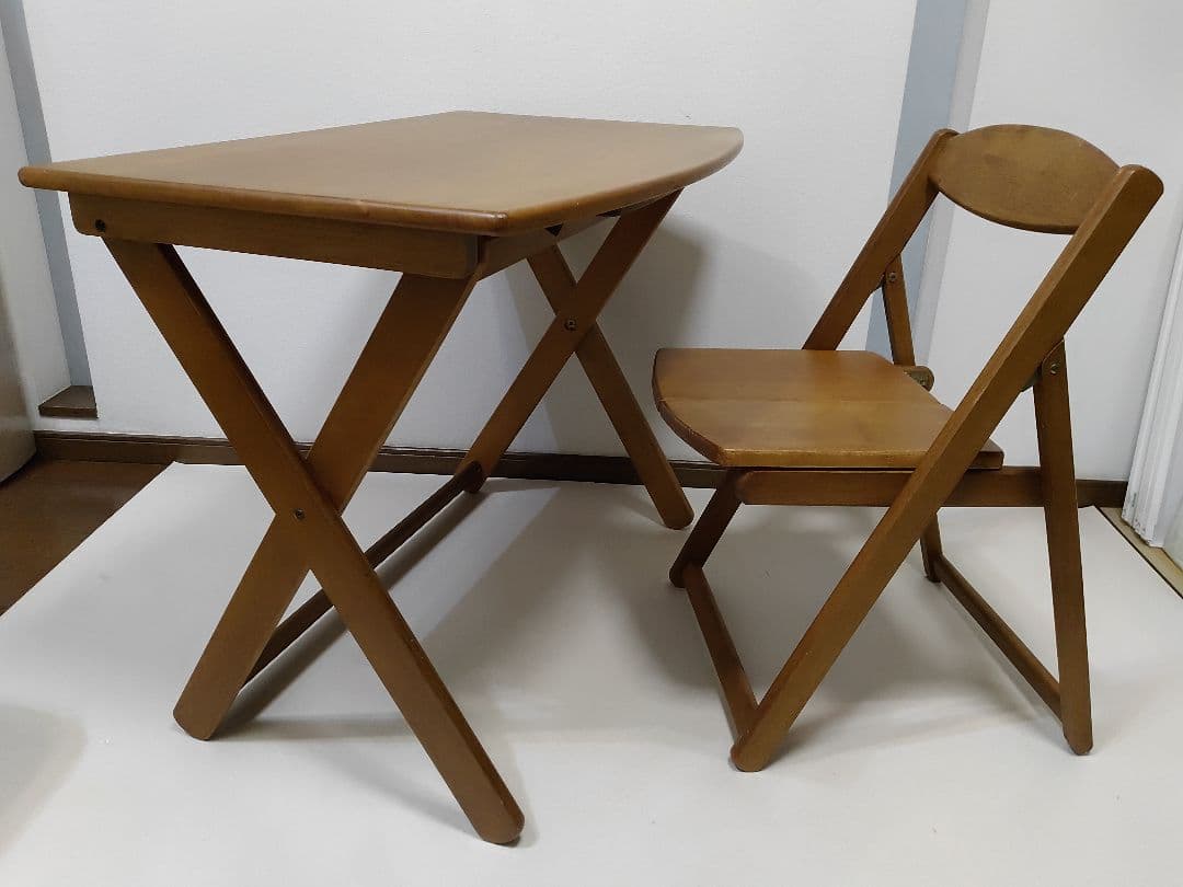 アンティーク　Desk ＆ Chair　折りたたみ　デスク ＆ チェア セット