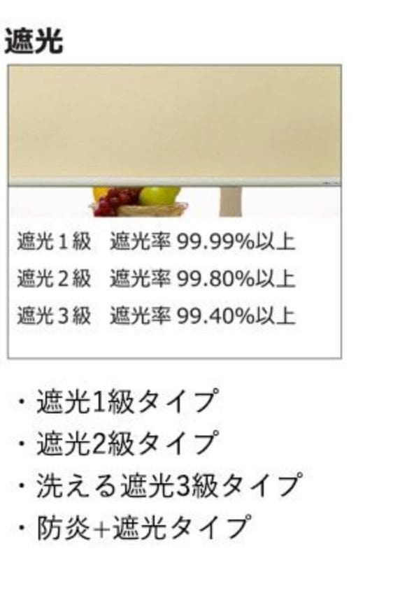 【立川機工】 防炎タイプ 遮光2級ロールスクリーン 幅199cm、高さ157cm