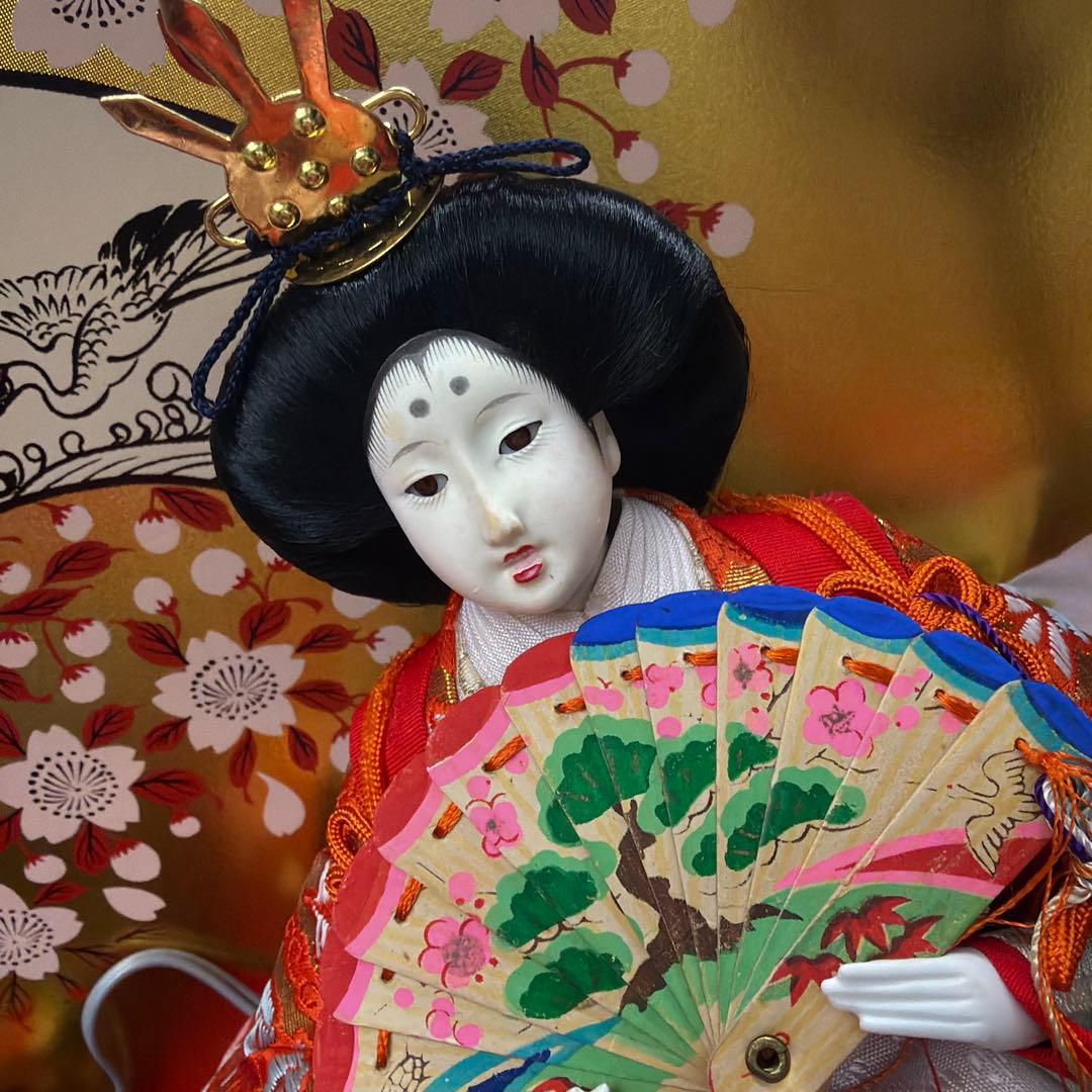 雛人形　雛壇　完成品　ガラスケース入り　オルゴール付き