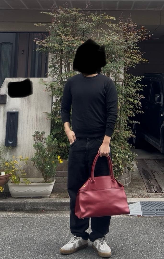 Vintage Red ハンドバッグ　レザー　本革