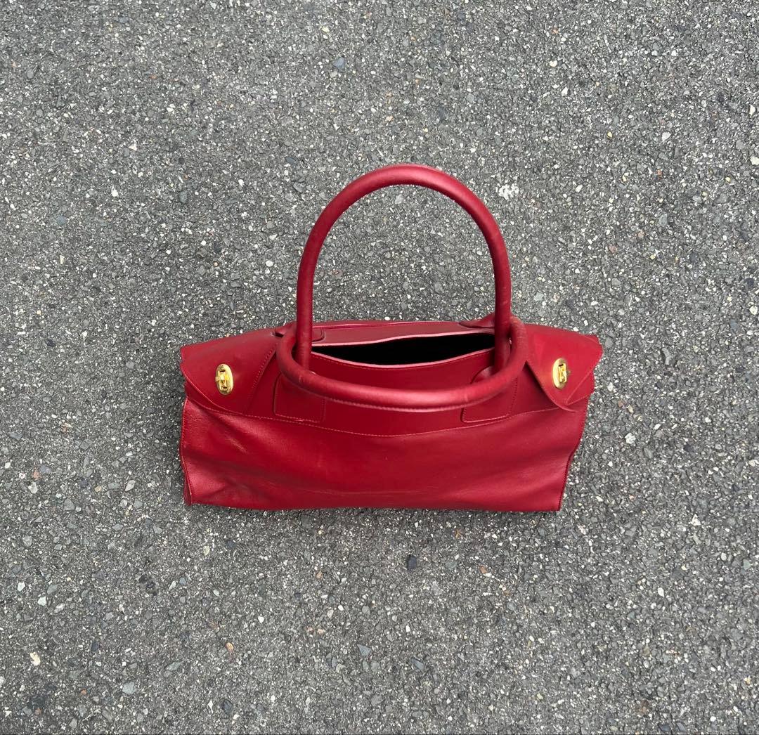 Vintage Red ハンドバッグ　レザー　本革