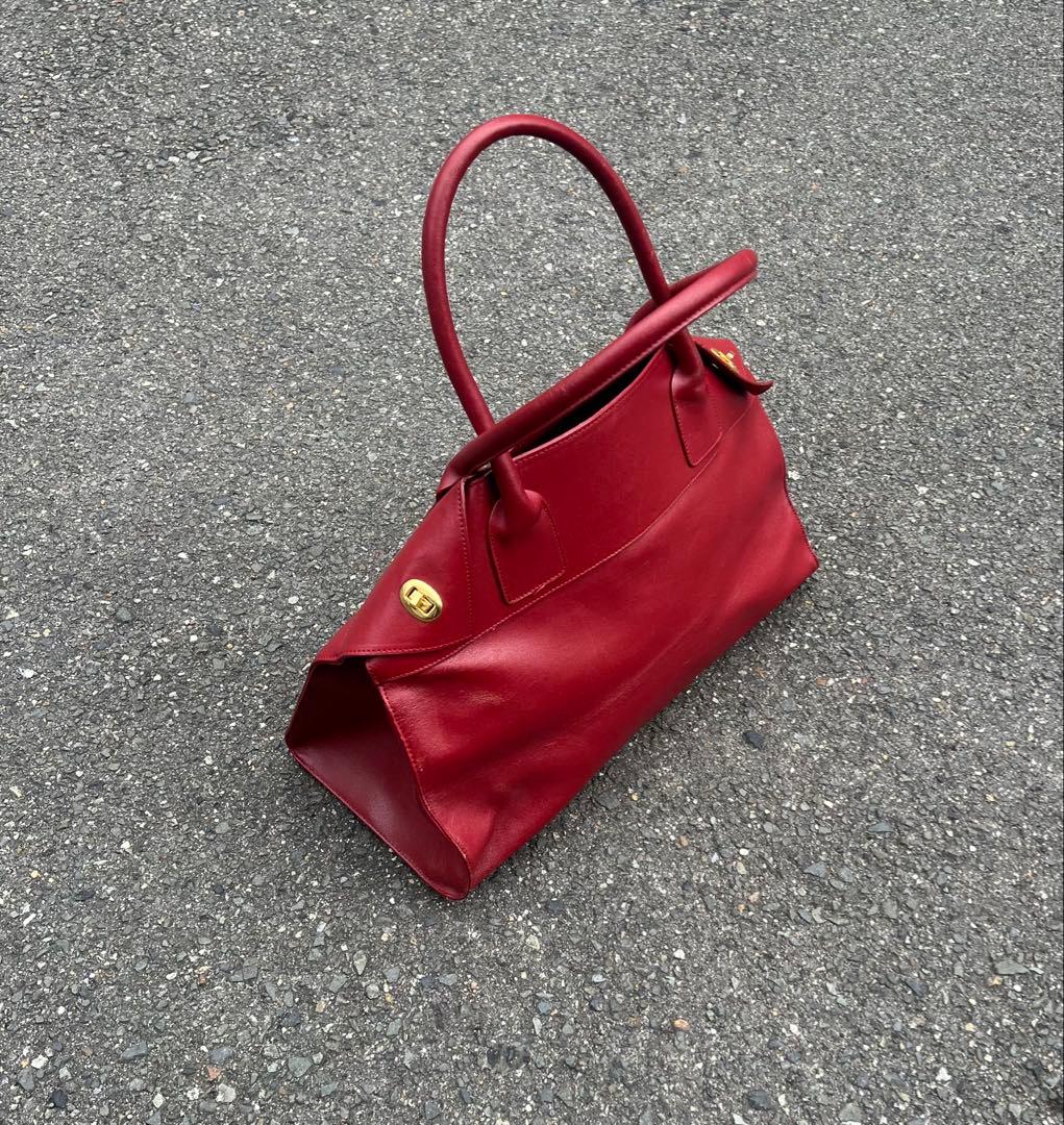 Vintage Red ハンドバッグ　レザー　本革