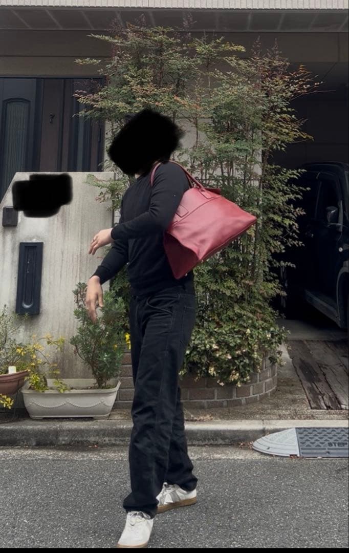 Vintage Red ハンドバッグ　レザー　本革