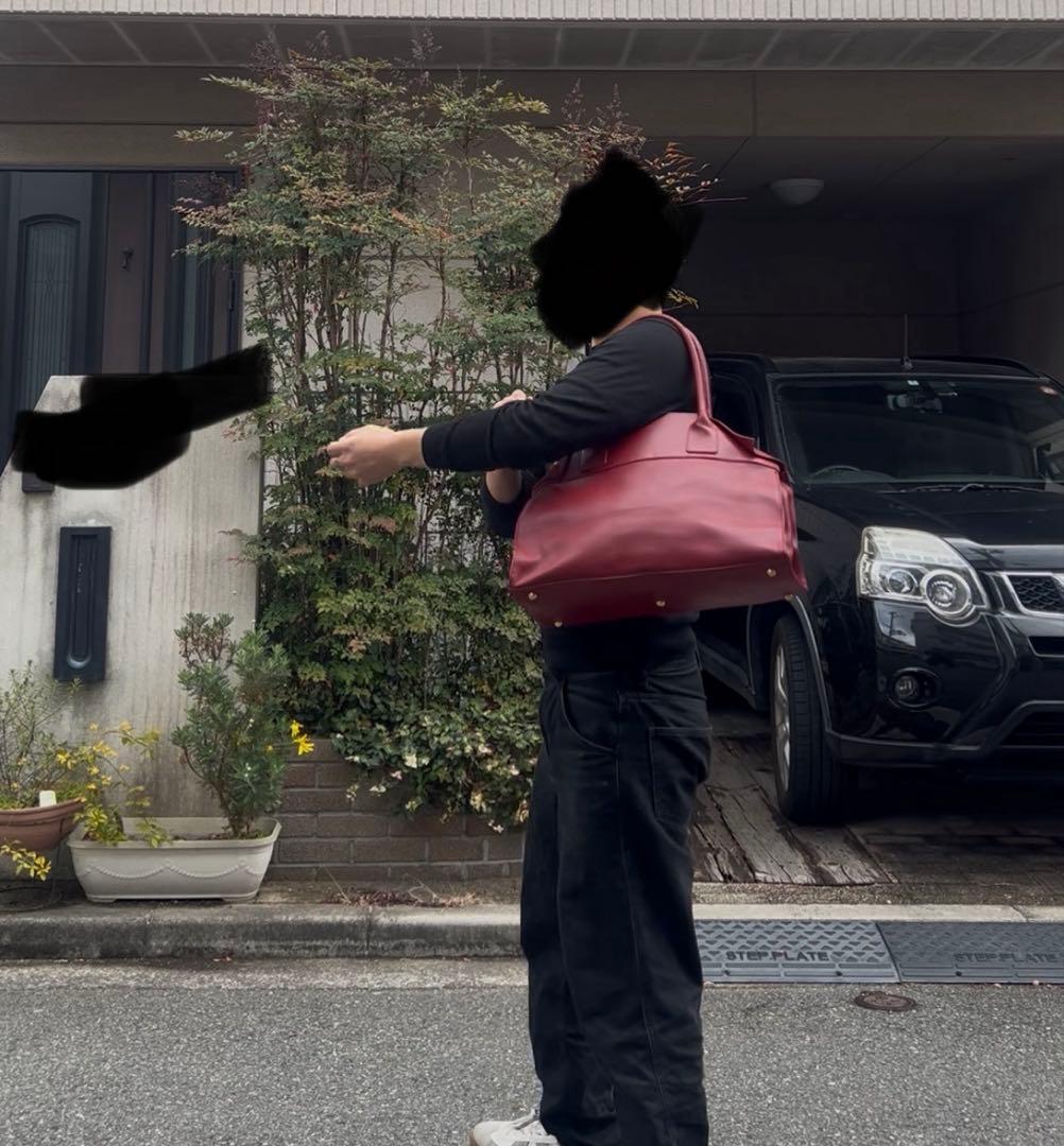 Vintage Red ハンドバッグ　レザー　本革