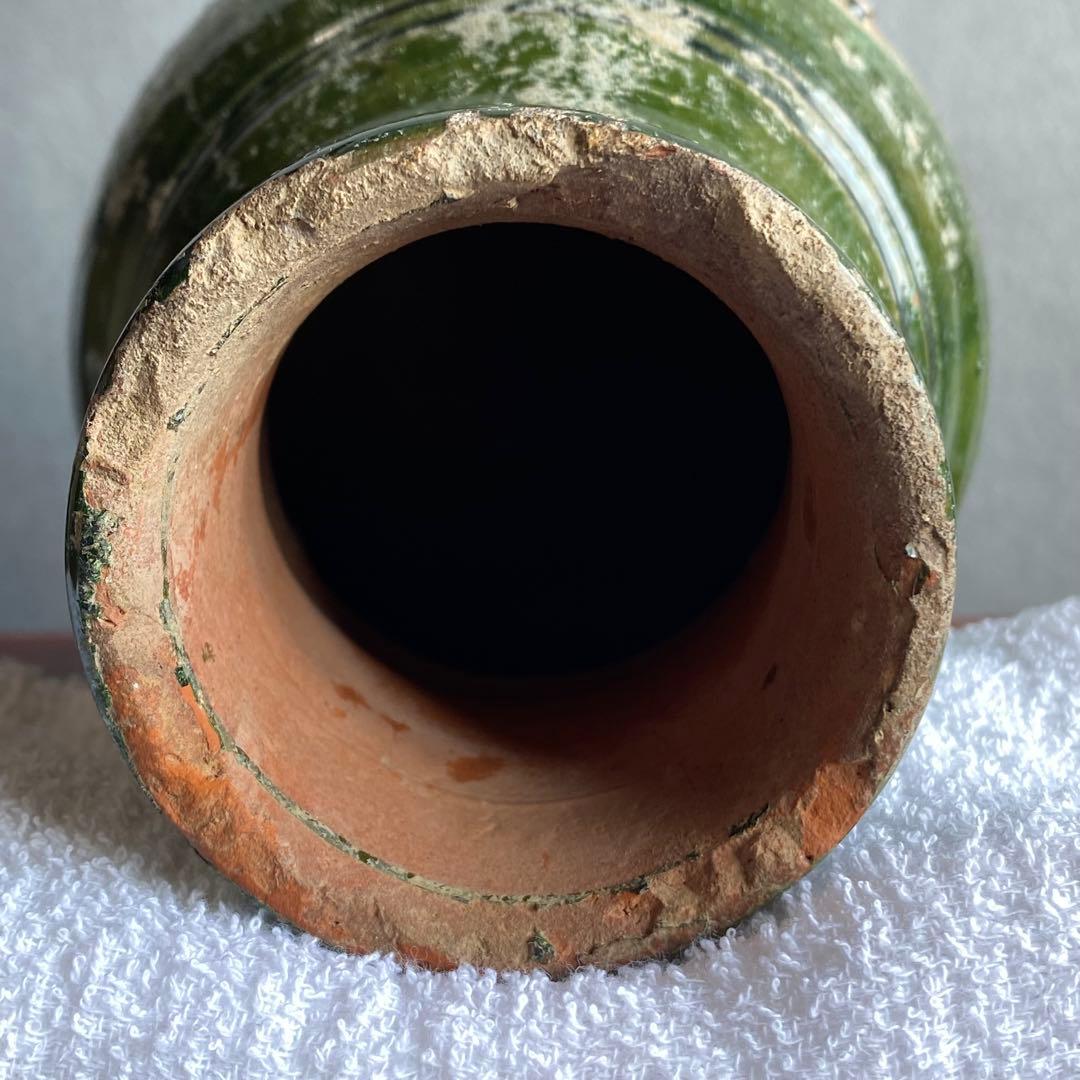 緑釉小壷　出土品　奈良時代〜平安時代　骨董品
