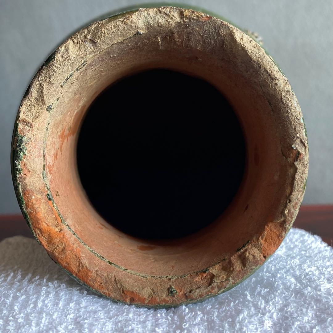 緑釉小壷　出土品　奈良時代〜平安時代　骨董品