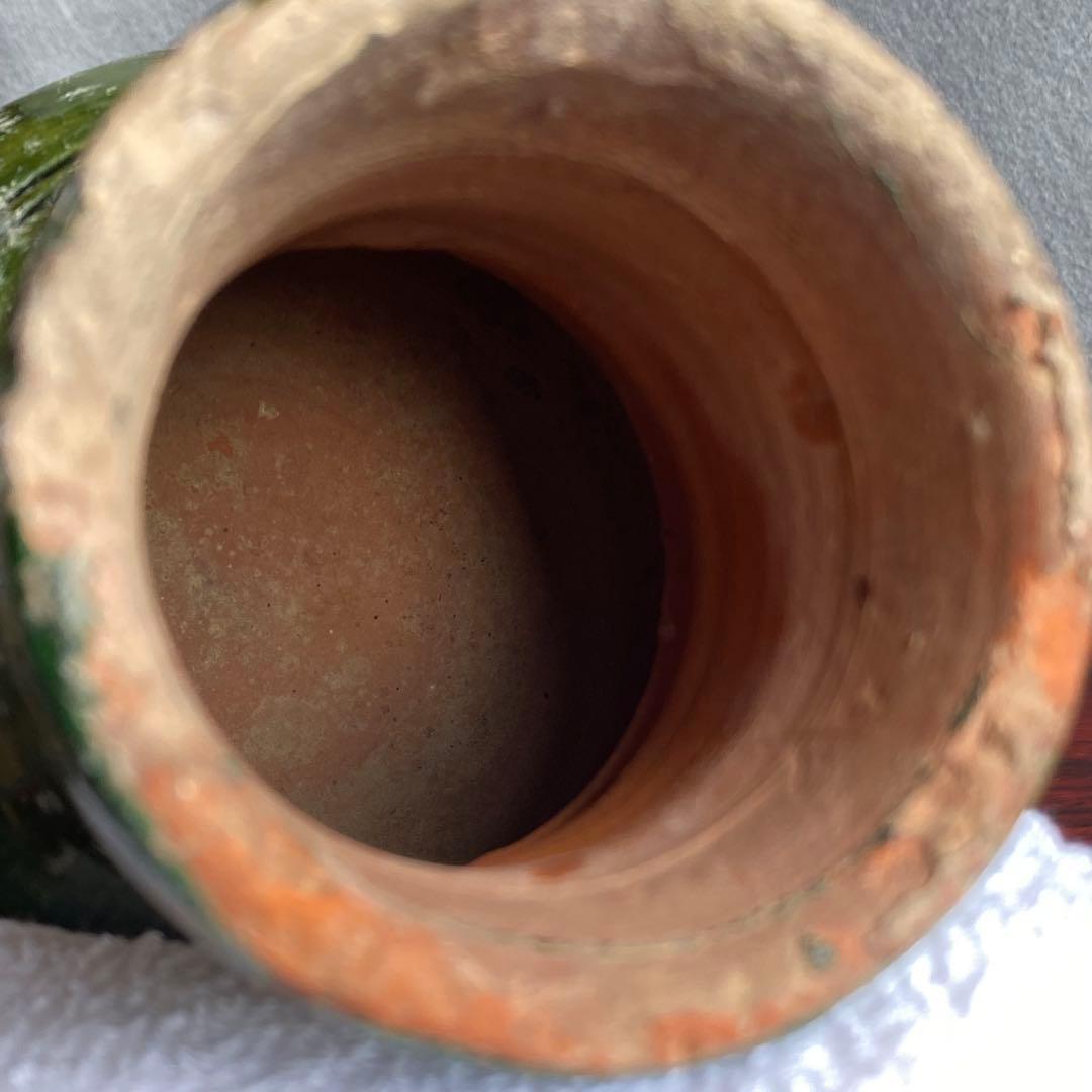 緑釉小壷　出土品　奈良時代〜平安時代　骨董品