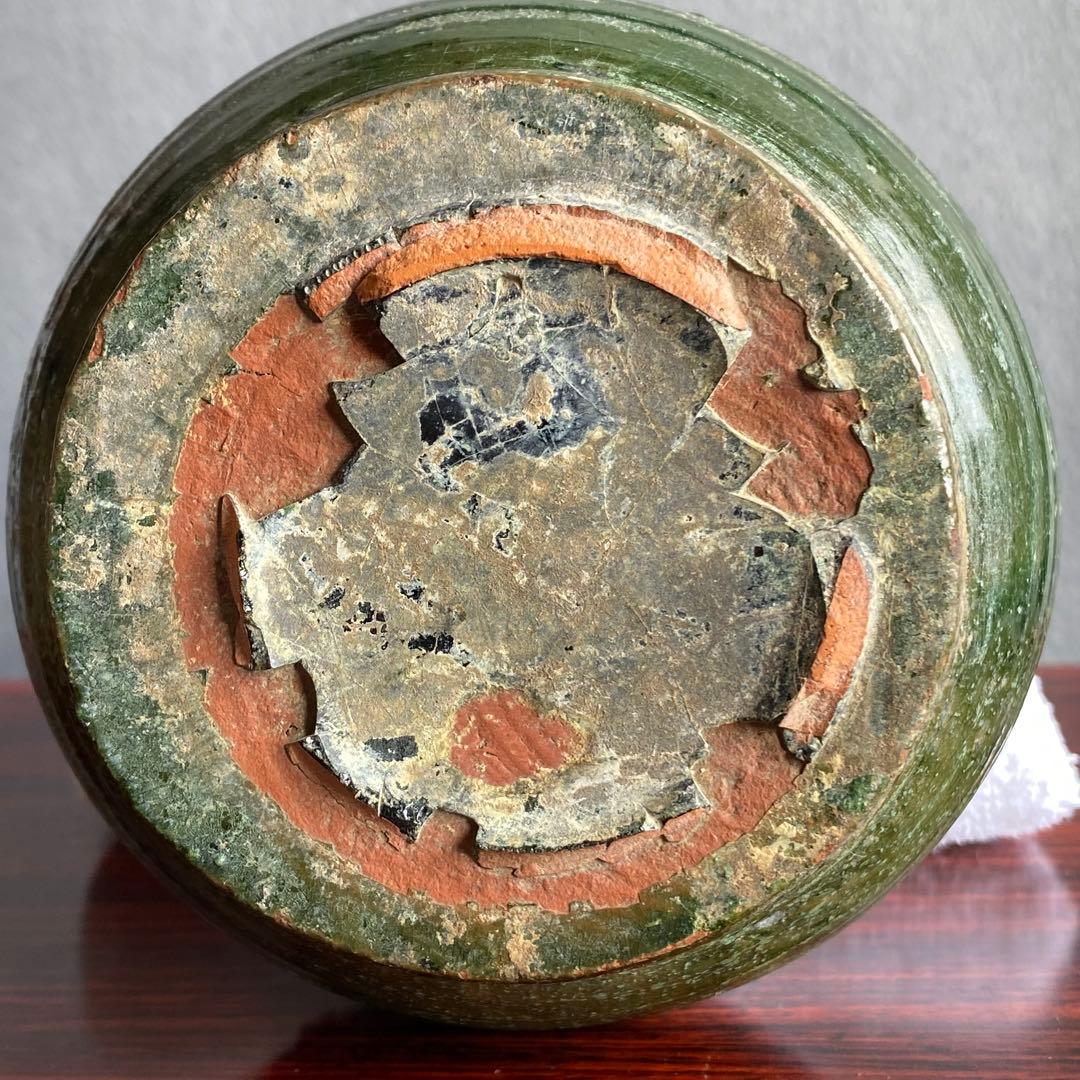 緑釉小壷　出土品　奈良時代〜平安時代　骨董品