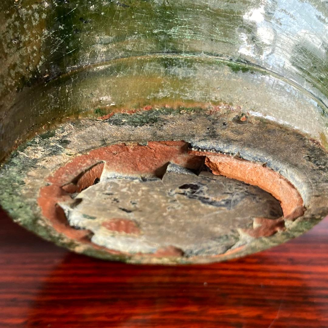 緑釉小壷　出土品　奈良時代〜平安時代　骨董品