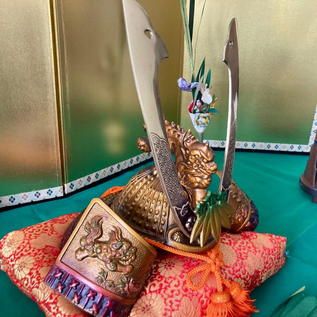 五月人形フルセット 武者兜 金色屏風