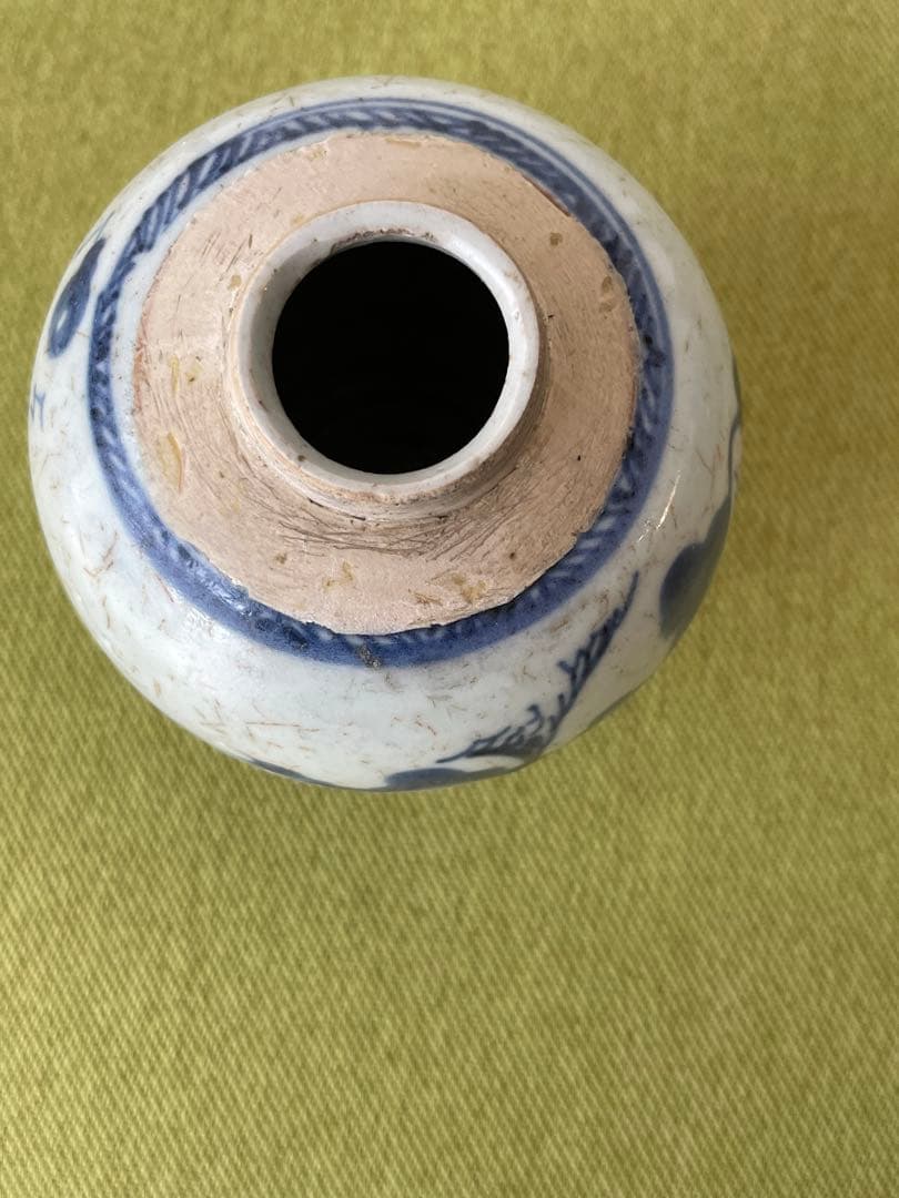 染付山水文壺　生姜壺　唐物　古美術　骨董