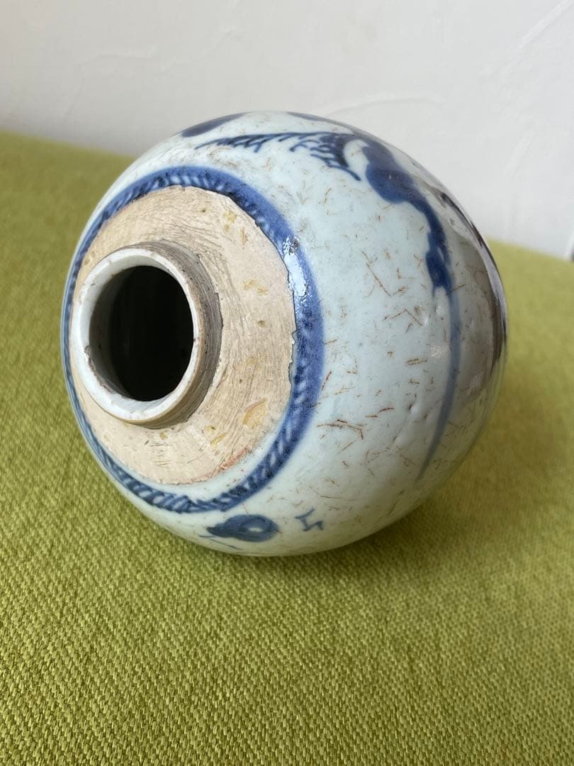 染付山水文壺　生姜壺　唐物　古美術　骨董