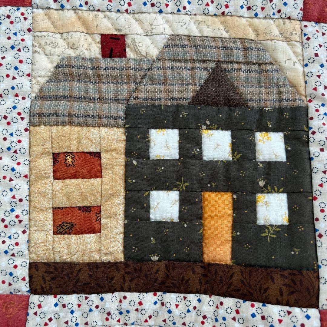 ハンドメイド パッチワーク ハウスタペストリー