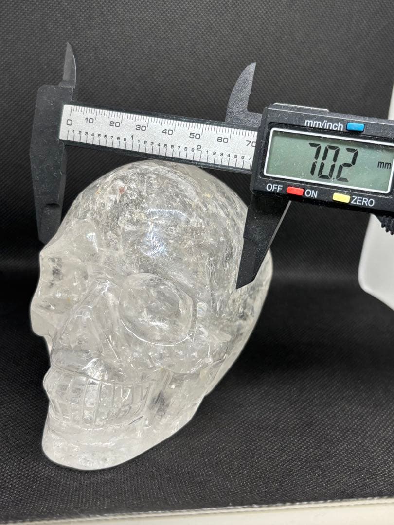 早い者勝ち‼️高品質✨水晶スカル　虹入り　骸骨　置物　値下げ不可