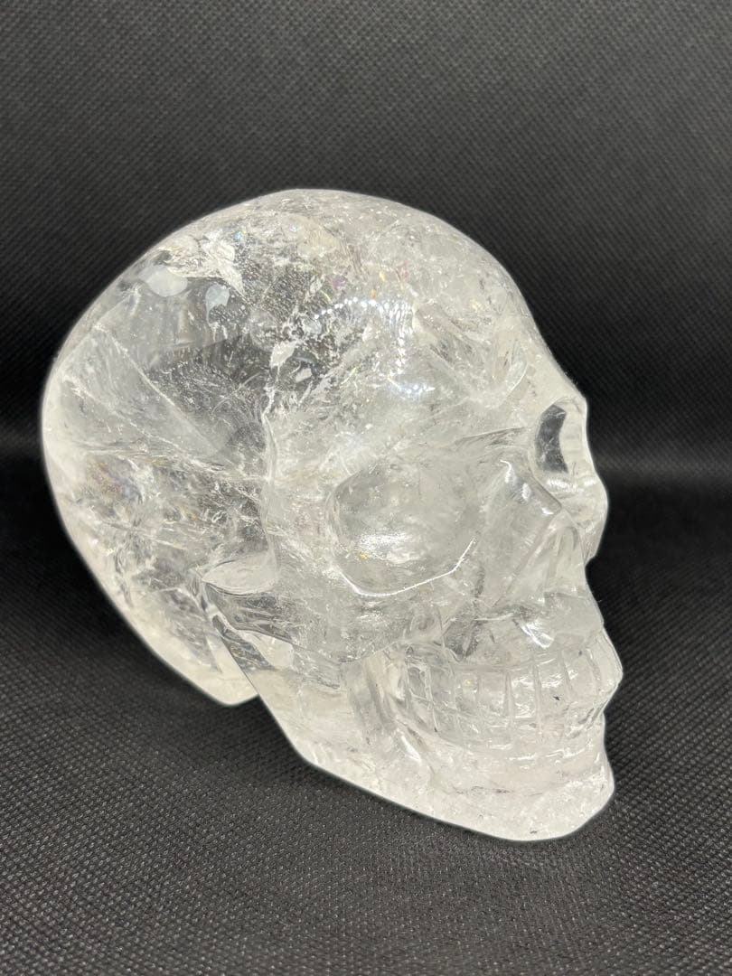 早い者勝ち‼️高品質✨水晶スカル　虹入り　骸骨　置物　値下げ不可