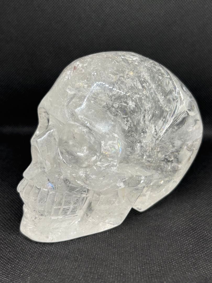 早い者勝ち‼️高品質✨水晶スカル　虹入り　骸骨　置物　値下げ不可