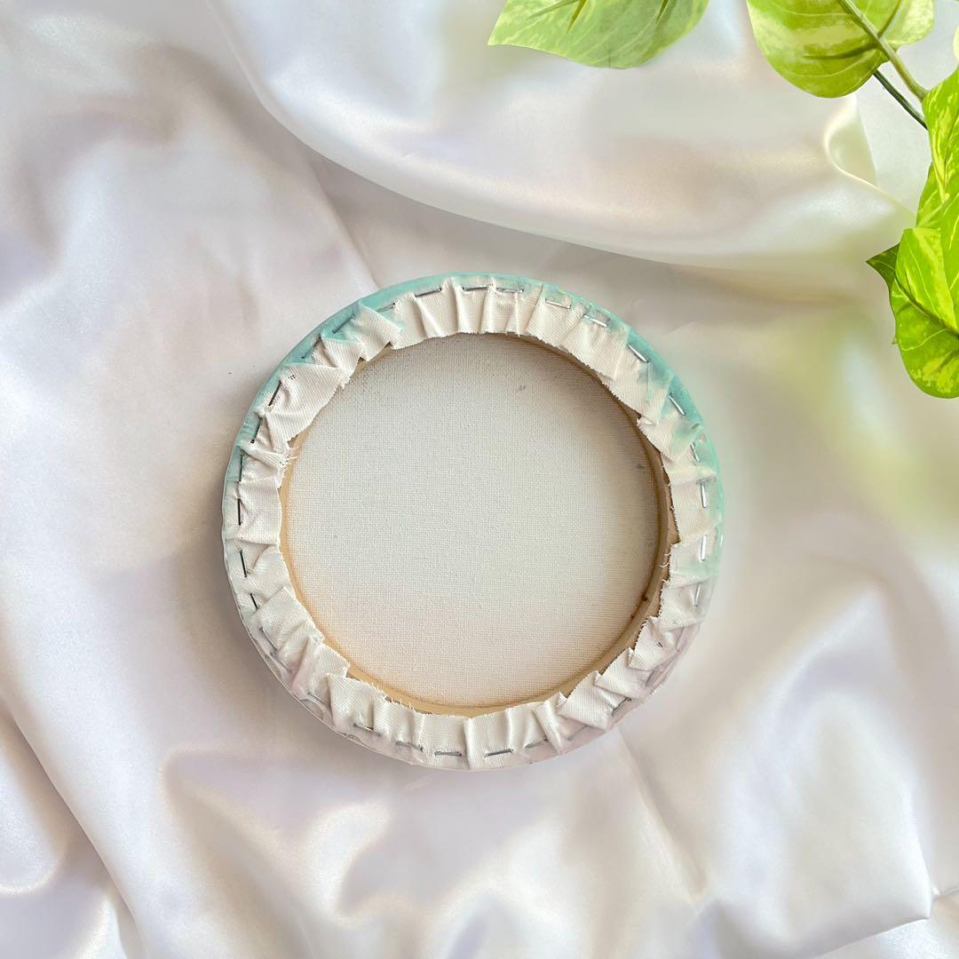 レジンアート　オーシャンレジンアート　キャンバス　円形　エメラルド