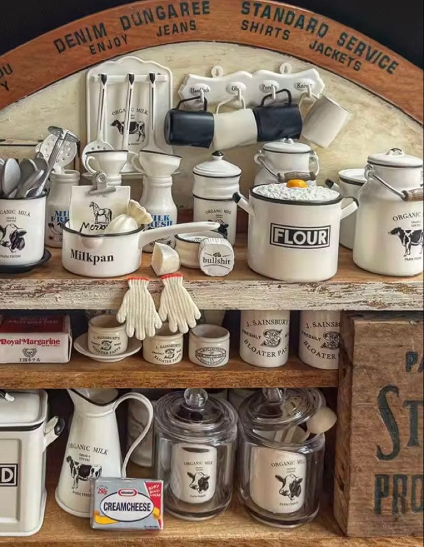 ミニチュア　キッチン雑貨　西洋雑貨全6種セット　ドールハウス 1/6