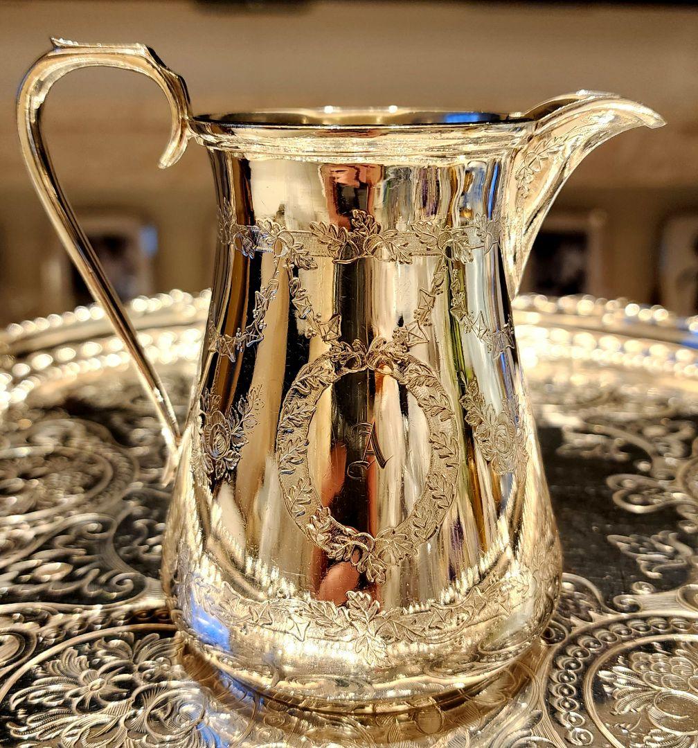 純銀P 22 ヴィクトリアンティーセット アンティーク ポット シルバープレート