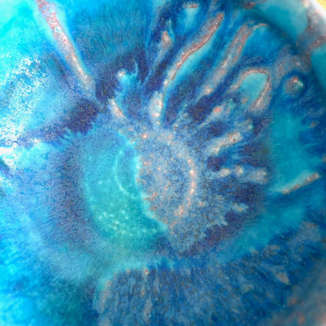 露草 丸鉢 ターコイズブルー 浅鉢 煮物鉢 2個セット 信楽焼