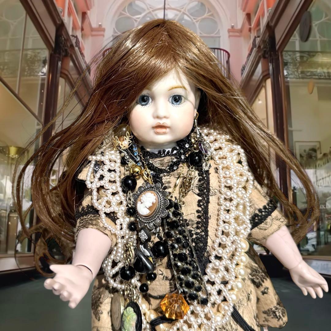 ビスクドール ブリュ ジュン 作家様　ミニョネット ドレス ボネ ウィッグ 2個