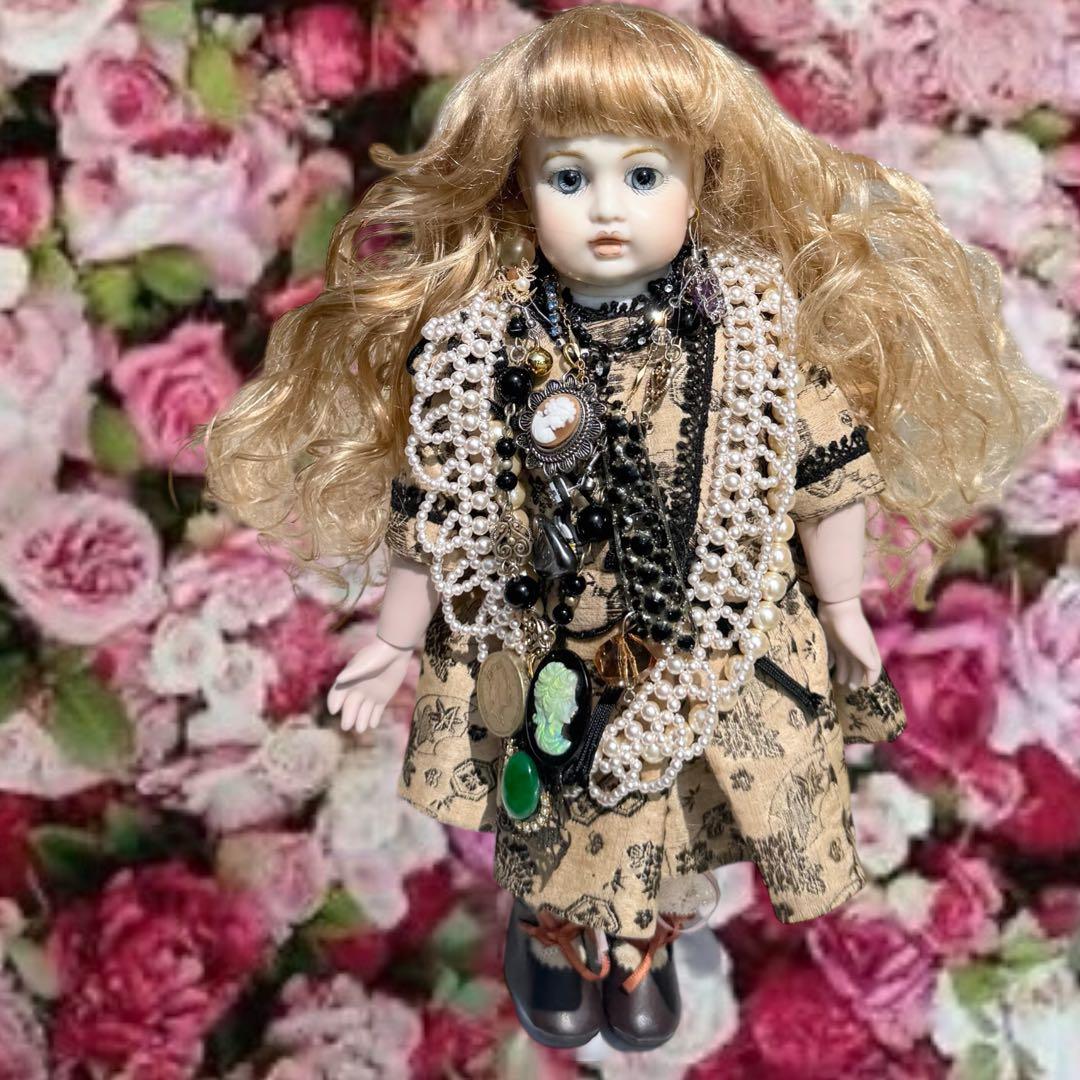 ビスクドール ブリュ ジュン 作家様　ミニョネット ドレス ボネ ウィッグ 2個