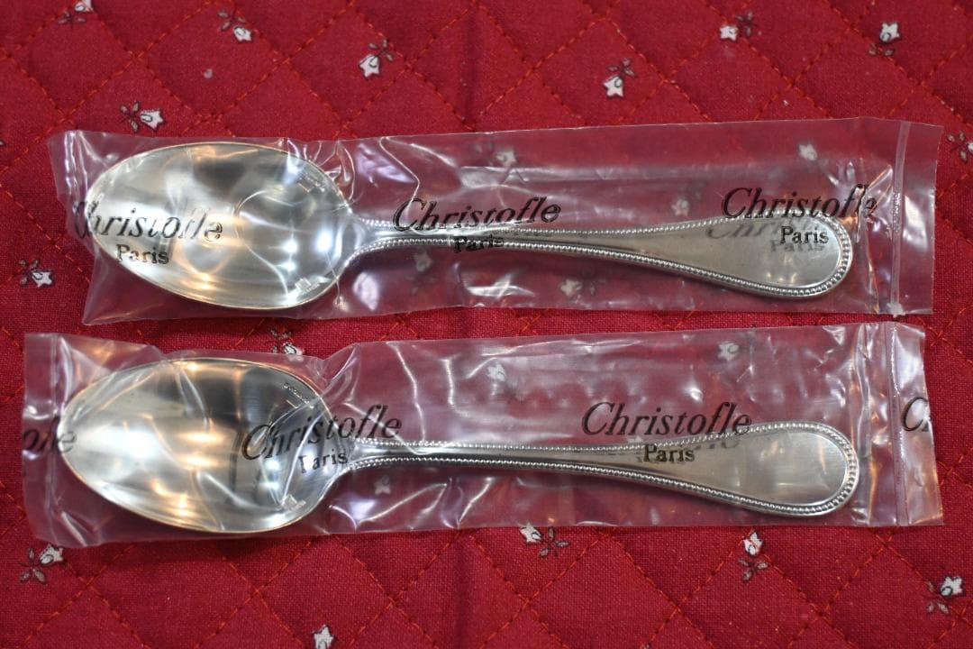 ＊Christofle＊ クリストフル コーヒースプーン パール 2点セット共箱