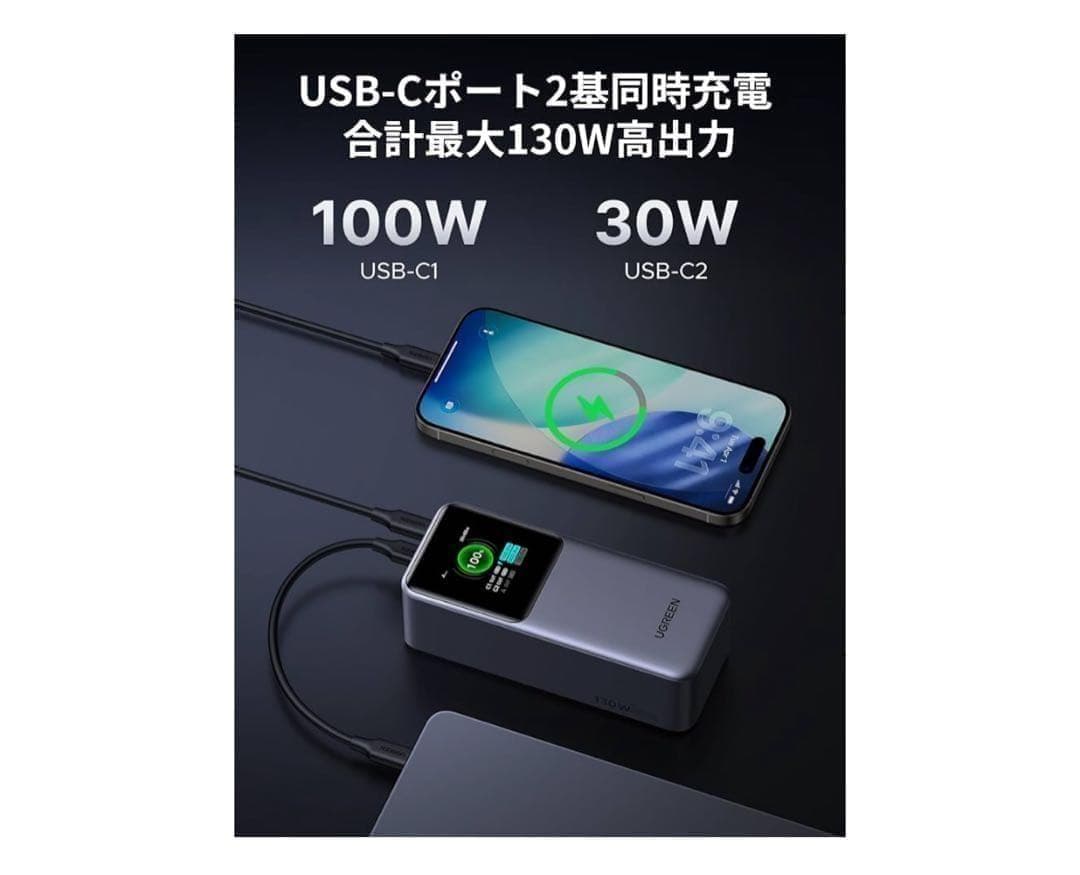 510689 UGREEN Nexode モバイルバッテリー 20000mAh