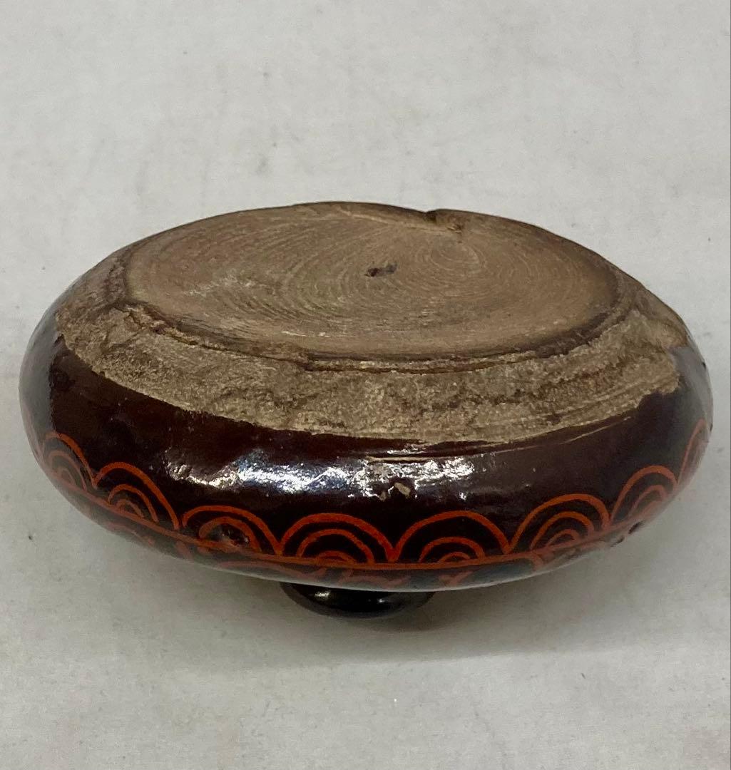 B595s 三つ葉葵紋唐草油壷　髪油　一輪挿　骨董陶器