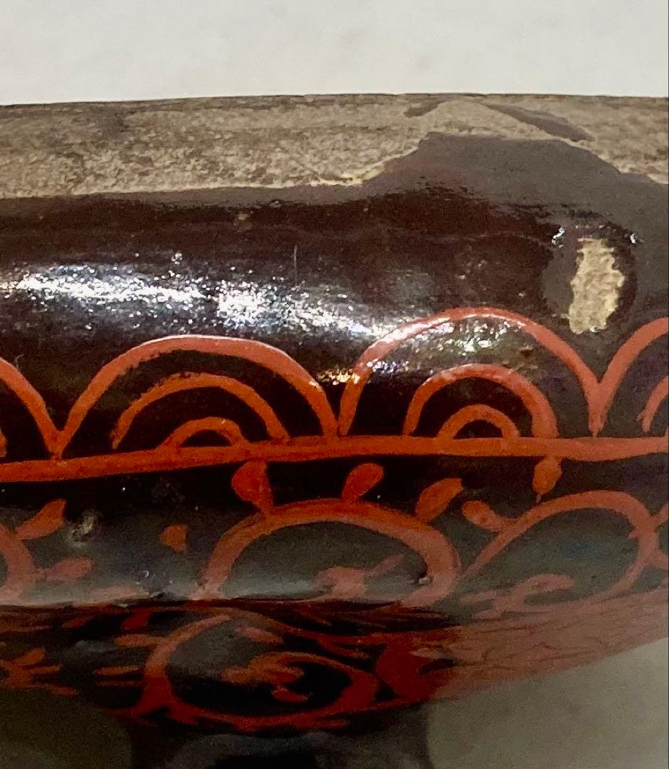 B595s 三つ葉葵紋唐草油壷　髪油　一輪挿　骨董陶器