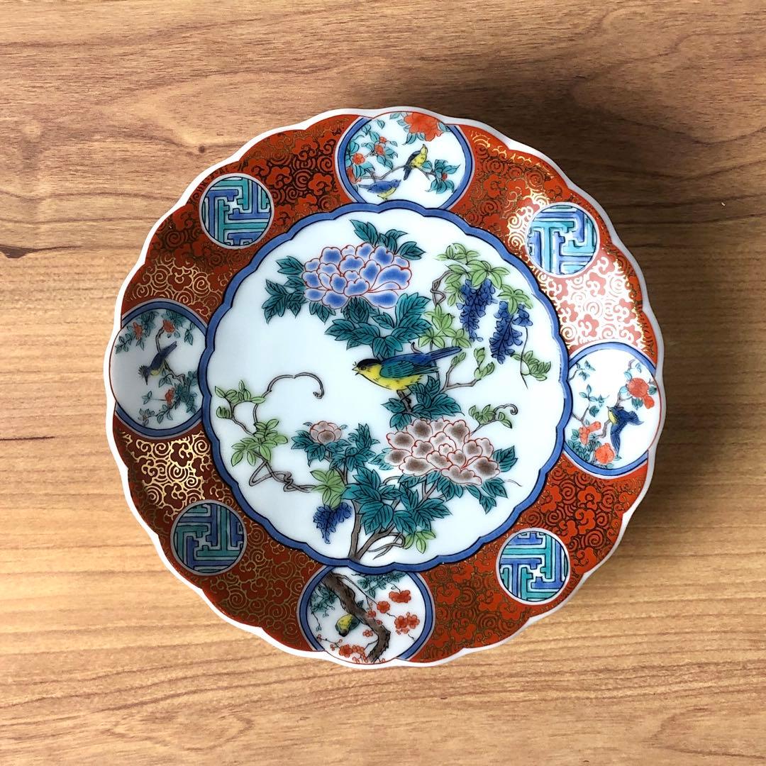 九谷焼　新品　4号皿　時代画　庄三　小皿　２枚