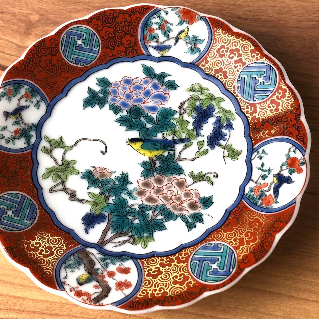 九谷焼　新品　4号皿　時代画　庄三　小皿　２枚