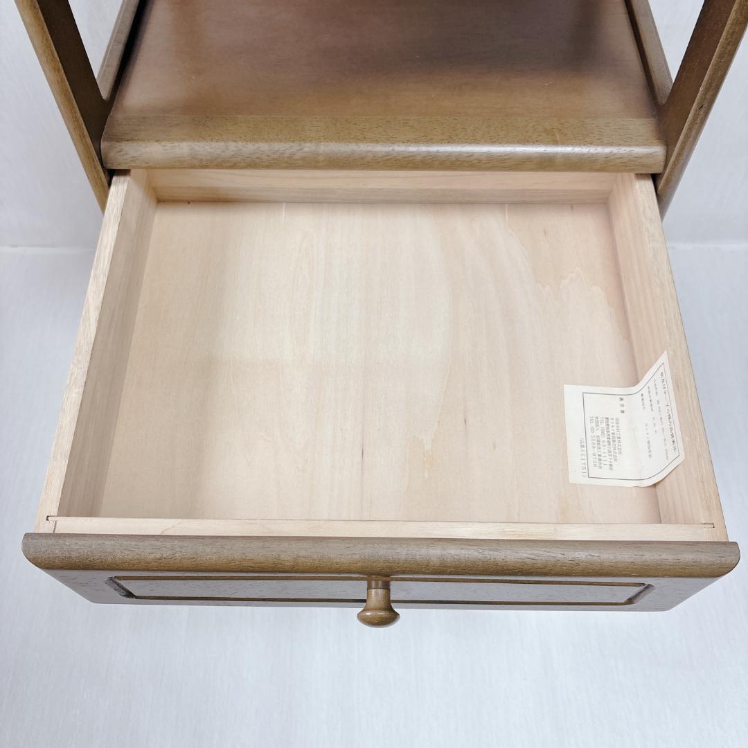 【美品】karimoku カリモク サイドチェスト 電話台 コンセント付 木製