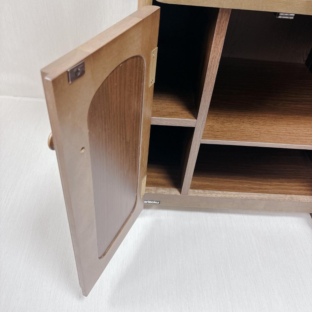 【美品】karimoku カリモク サイドチェスト 電話台 コンセント付 木製