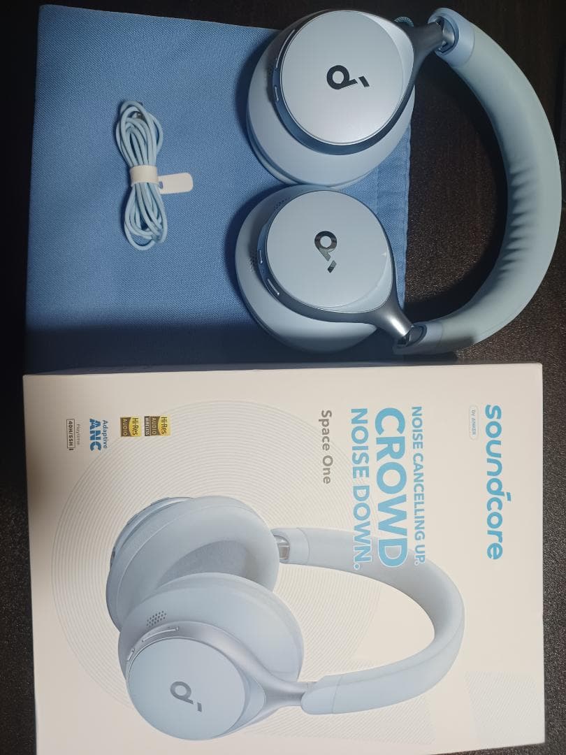 ANKER Soundcore SpaceOneワイヤレスヘッドホンライトブルー