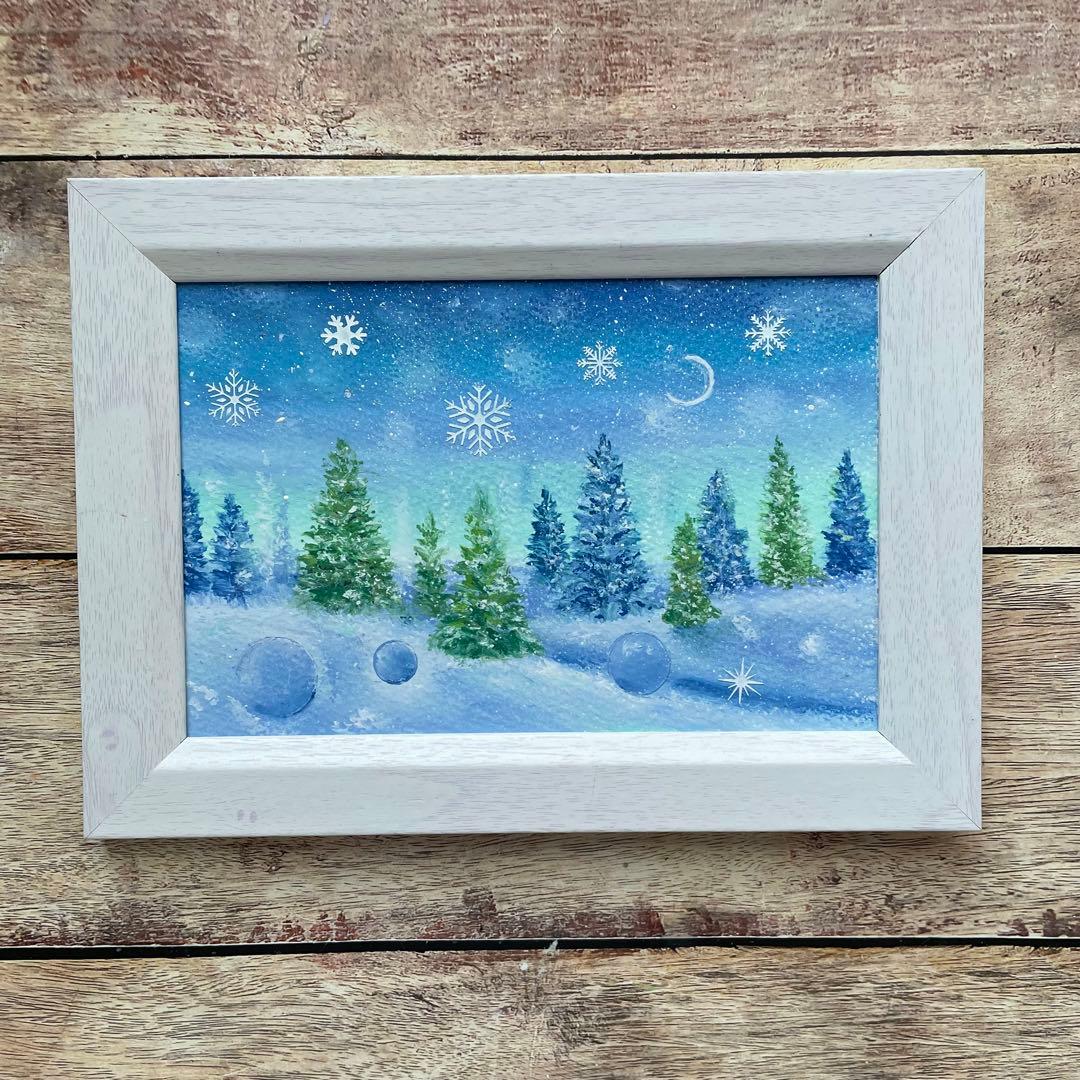 オイルパステル画　アクリル画　魔法にかかった場所No.5 お取り置き品　3点