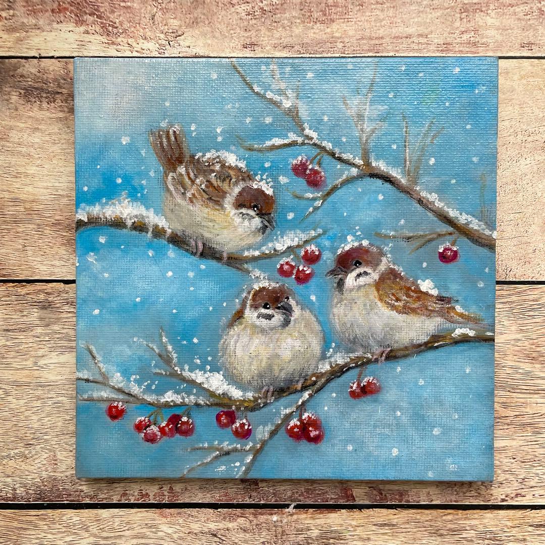 オイルパステル画　アクリル画　魔法にかかった場所No.5 お取り置き品　3点