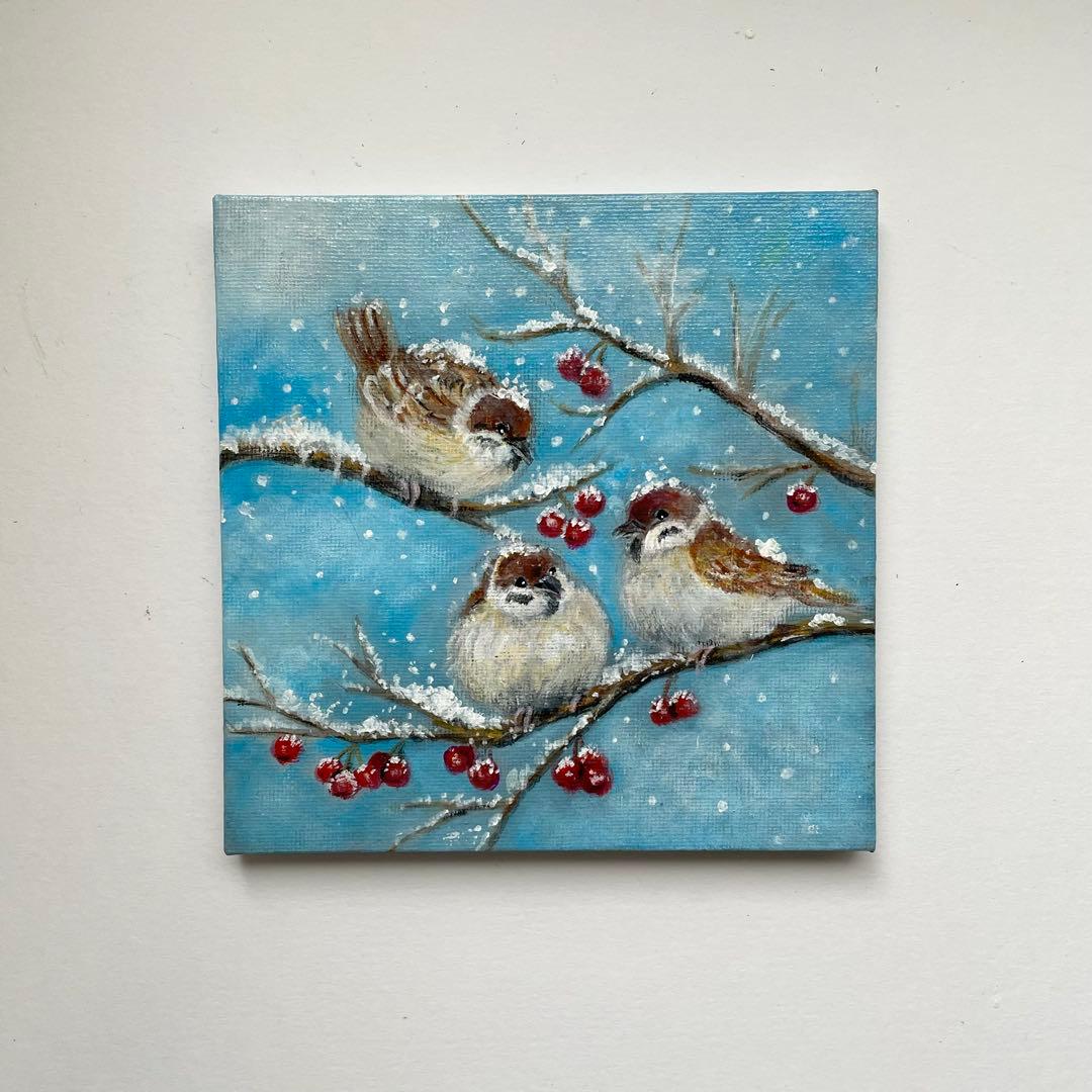 オイルパステル画　アクリル画　魔法にかかった場所No.5 お取り置き品　3点