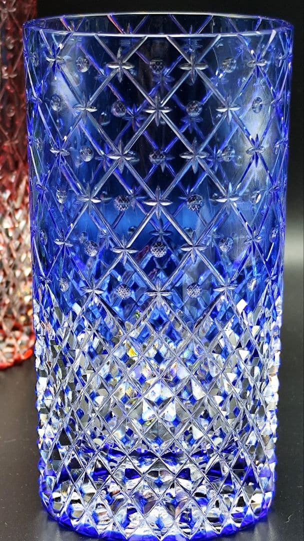 未使用品☆篠崎清一 江戸切子「連星」タンブラーグラス（切子 江戸切子 薩摩切子）