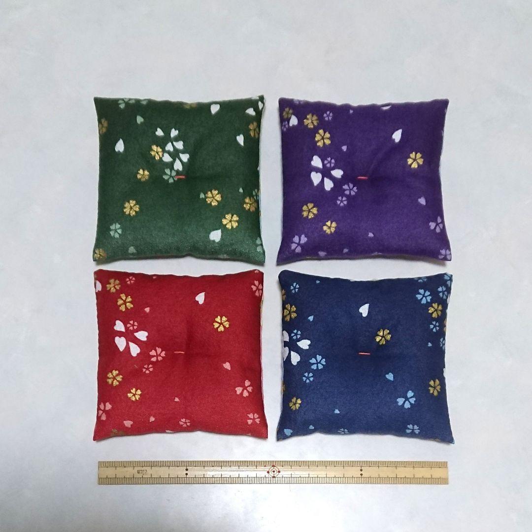 ミニ座布団 置物用 桜吹雪 ハンドメイド ミニチュア