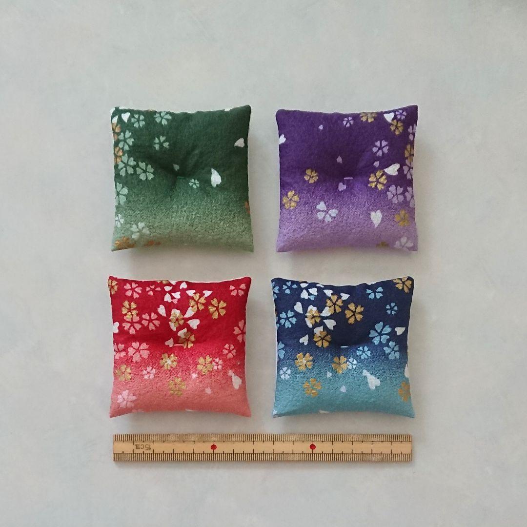 ミニ座布団 置物用 桜吹雪 ハンドメイド ミニチュア