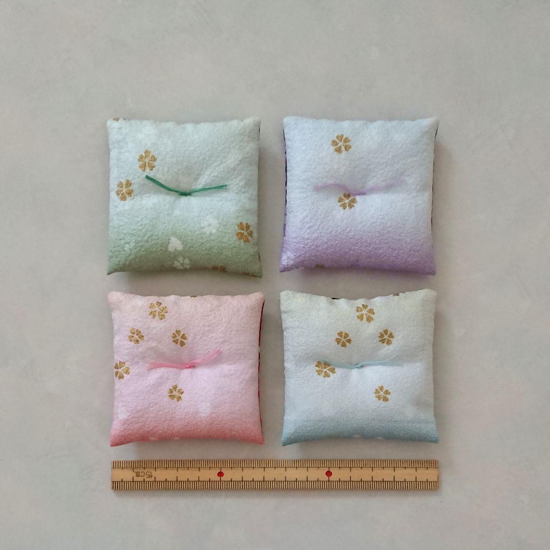ミニ座布団 置物用 桜吹雪 ハンドメイド ミニチュア