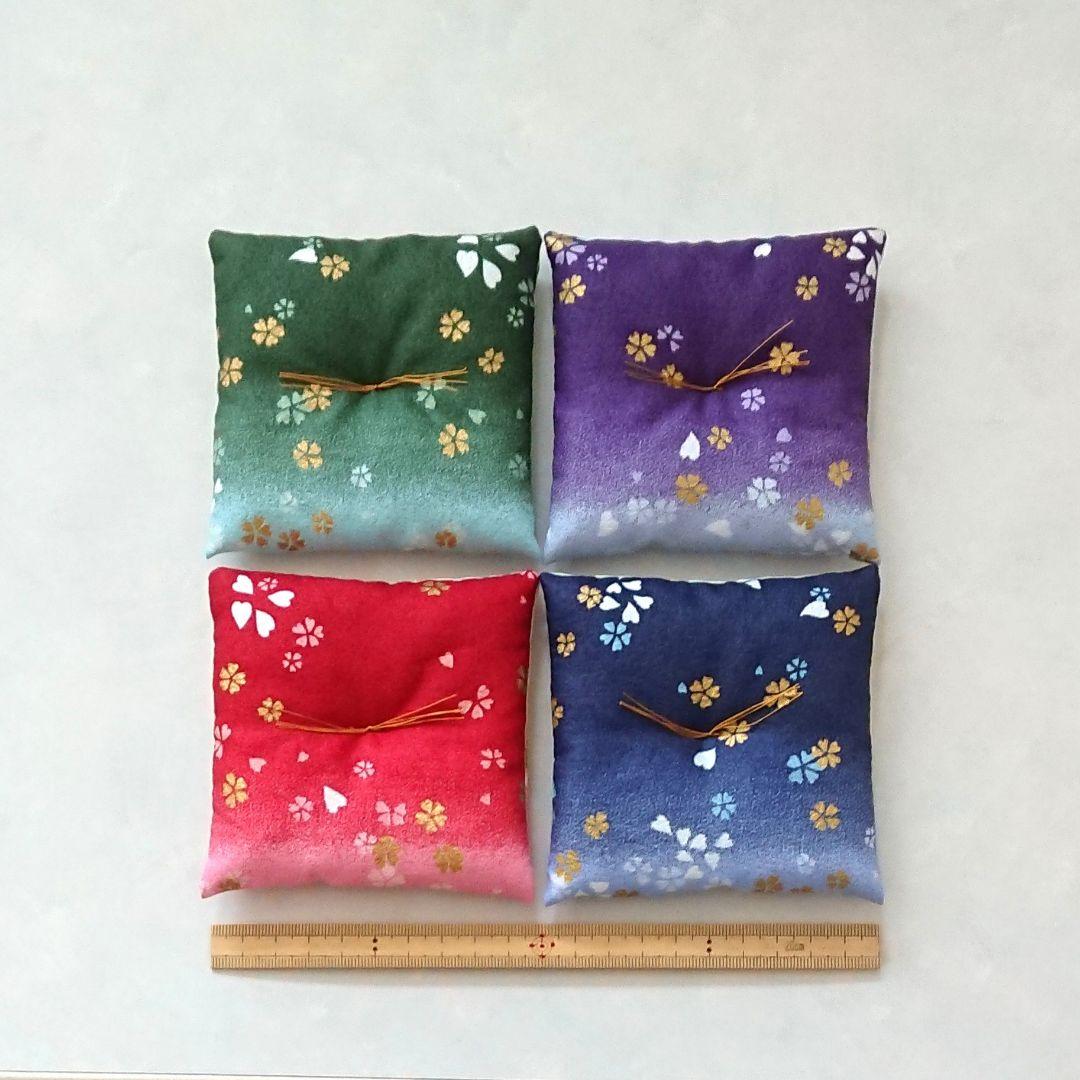 ミニ座布団 置物用 桜吹雪 ハンドメイド ミニチュア
