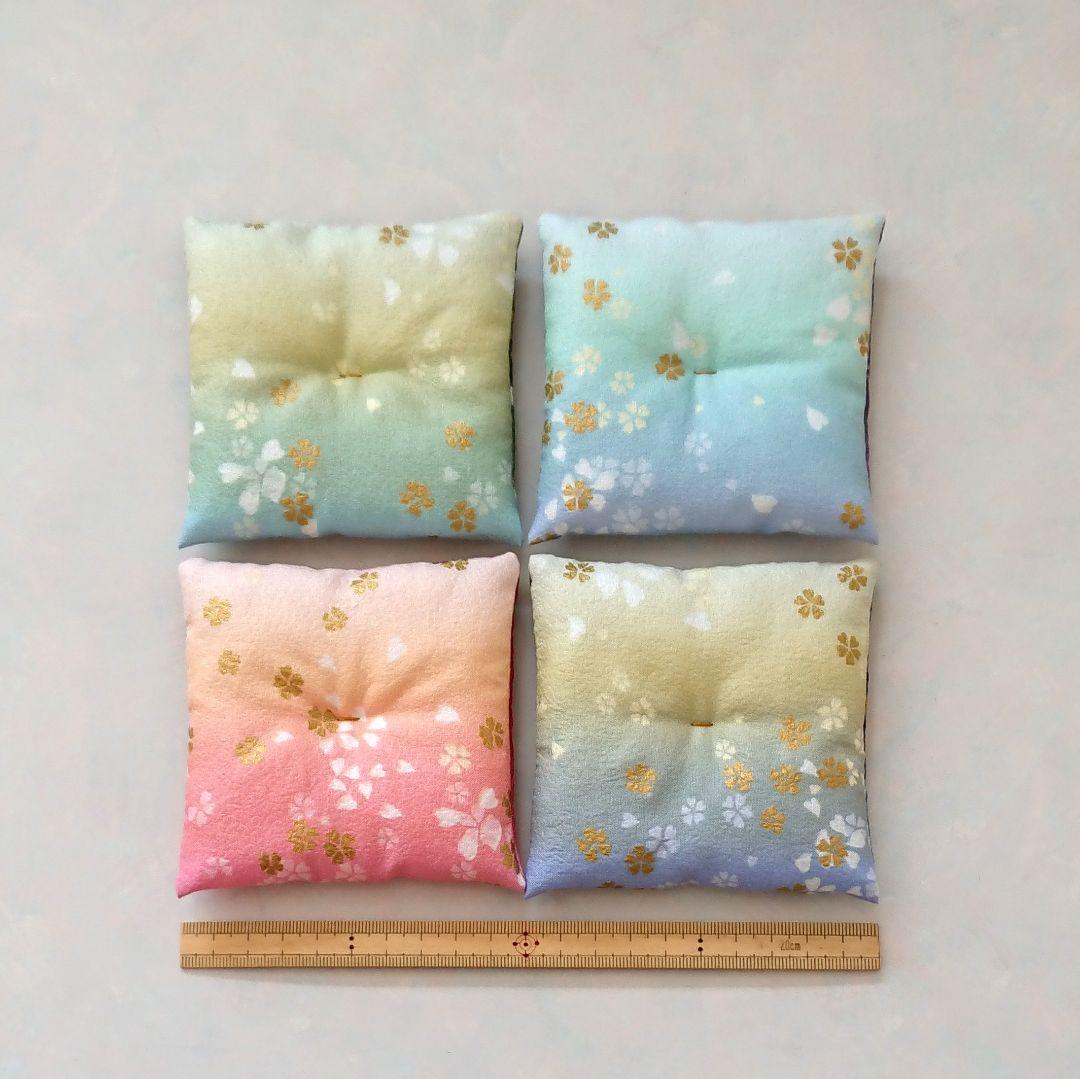 ミニ座布団 置物用 桜吹雪 ハンドメイド ミニチュア