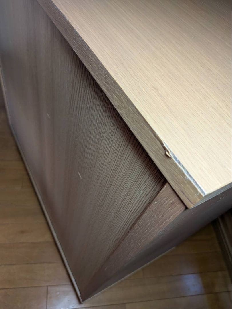 ■送料込■無印 木製チェスト 4段ワイド オーク 衣類収納 廃盤 タンス 棚