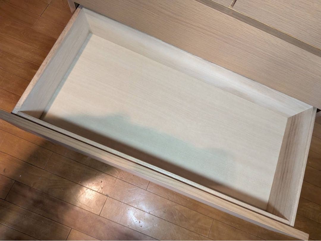 ■送料込■無印 木製チェスト 4段ワイド オーク 衣類収納 廃盤 タンス 棚